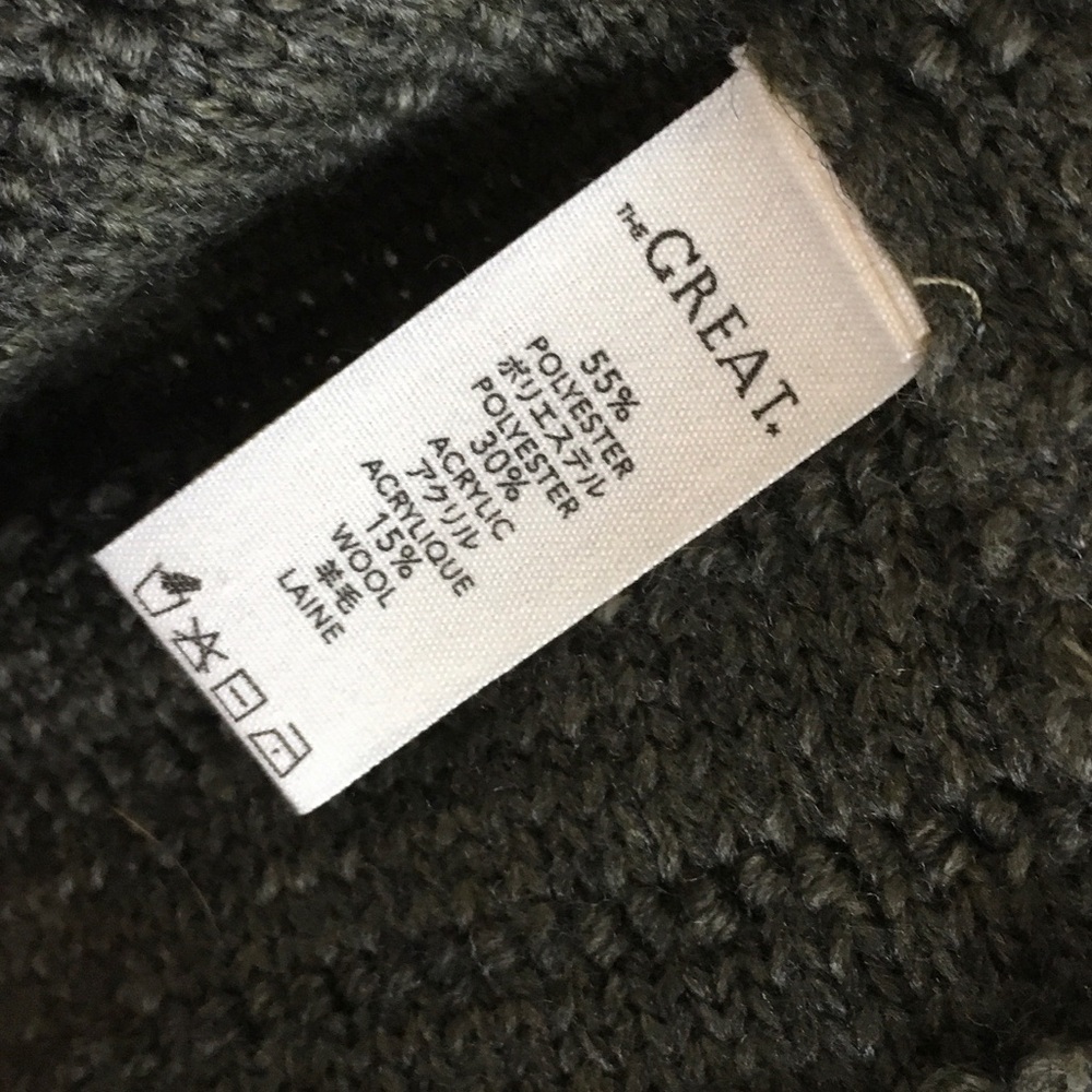 THE GREAT. Textured Dark Green Cardigan - Picture 5 of 7